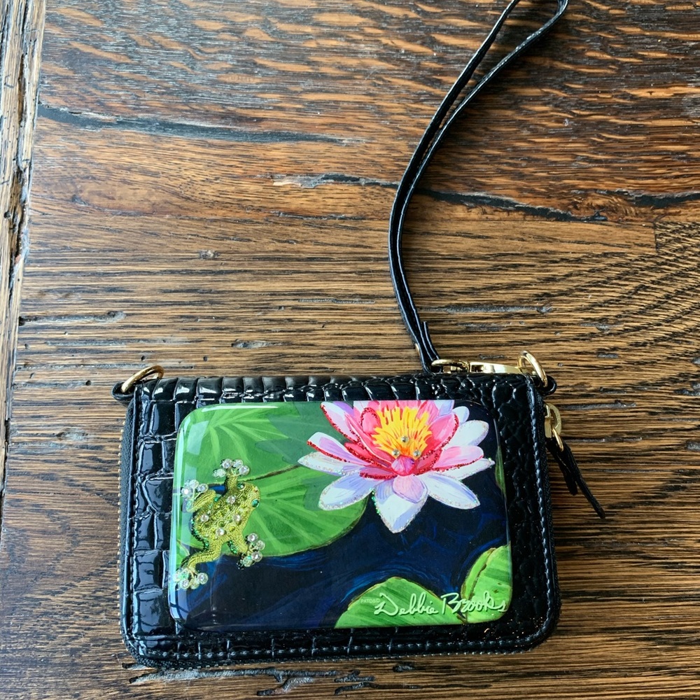 Debbie Brooks clutch with over the shoulder strap